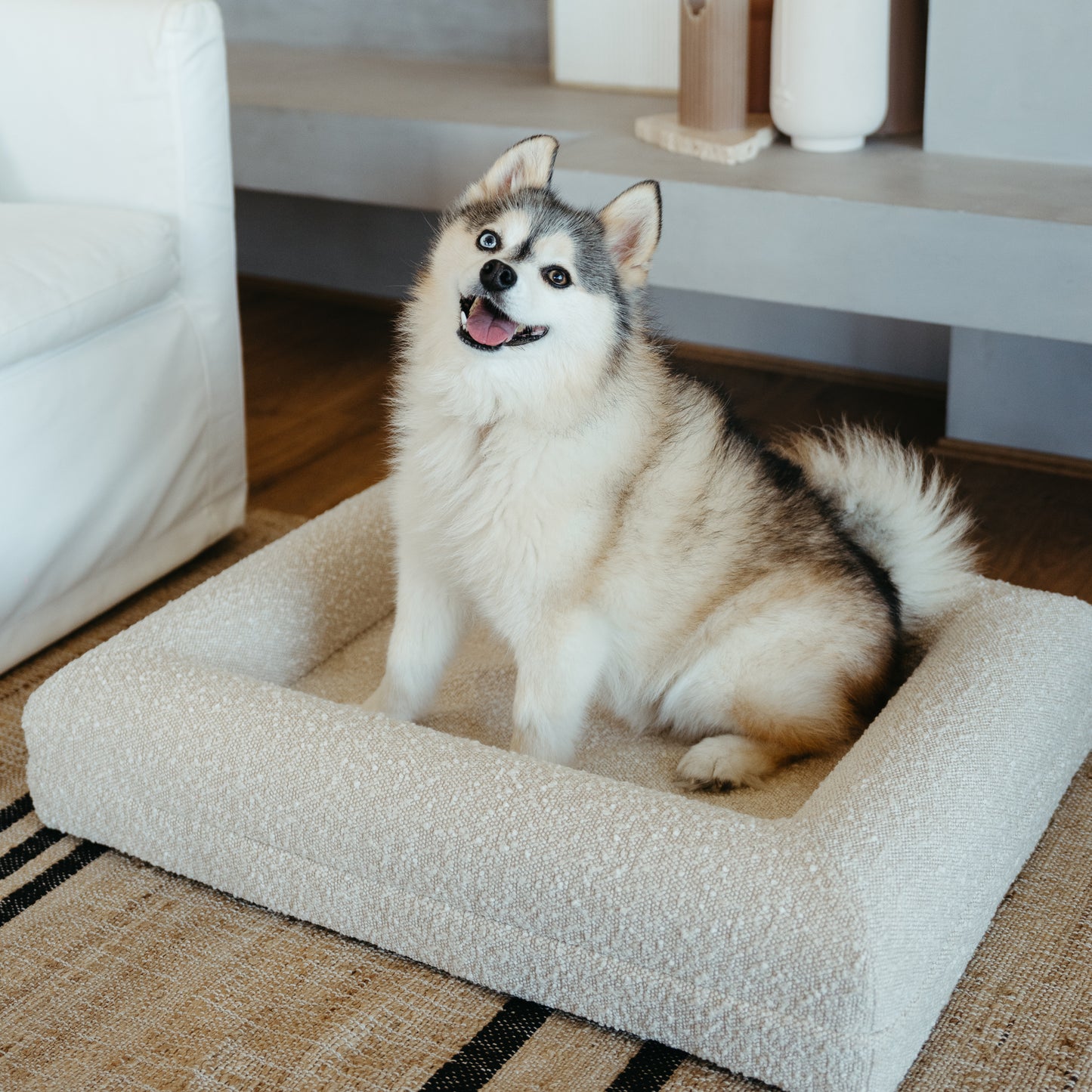 Dog Bed Bouclé Memory Foam